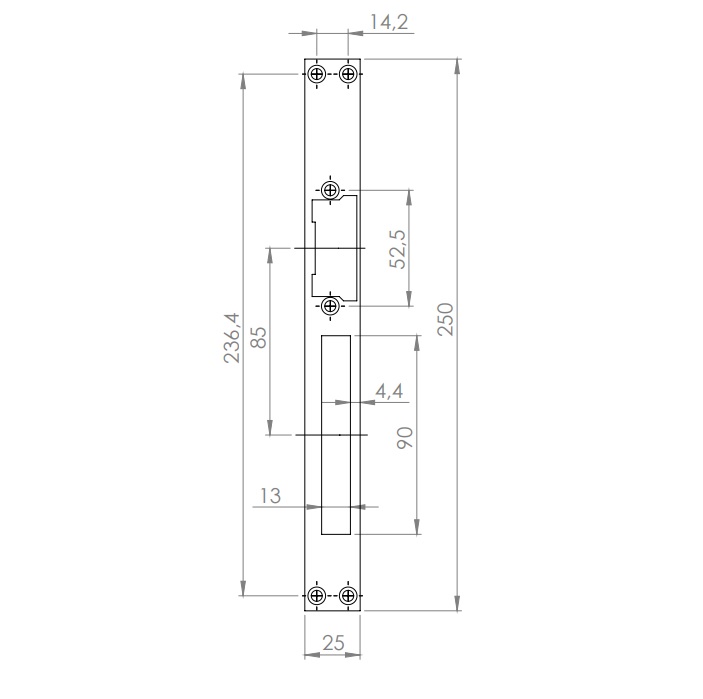 Dorcas YL-X nyelvkivezető hosszú zárpajzs - INOX - Image 2