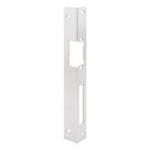 Dorcas F101(V2)-R-X hosszú derékszögben hajlított zárpajzs, fa ajtókhoz, jobbos INOX