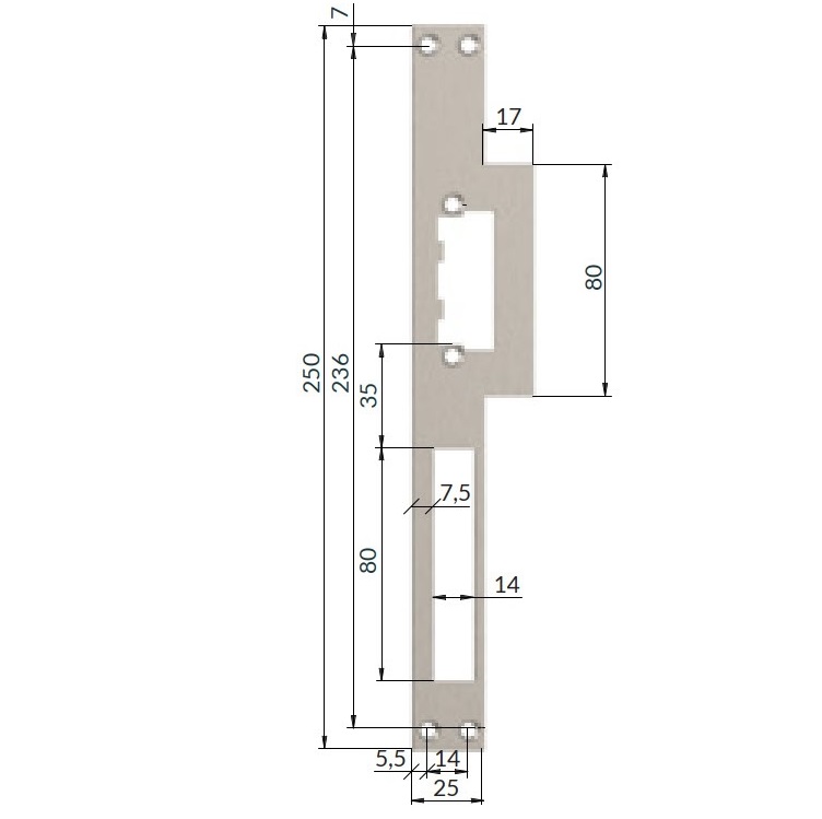 OPENERS L38X nyelvkivezető hosszú zárpajzs - INOX - jobbos - Image 4